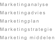 Marketinganalyse Marketingadvies Marketingplan Marketingstrategie Marketing middelen